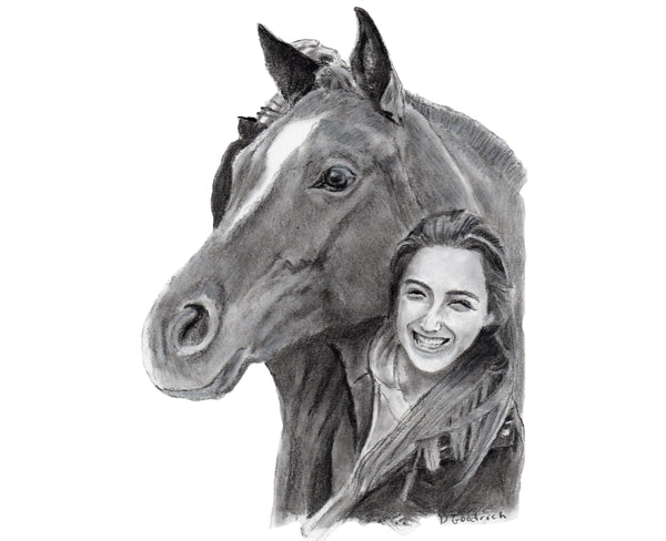 Order a Custom Portrait of You and your Pet Today!  After choosing size & number of subjects, select corresponding finishing option.